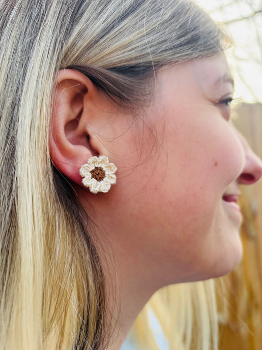 HOPE Floral Earrings – Handmade Crochet Post Studs
