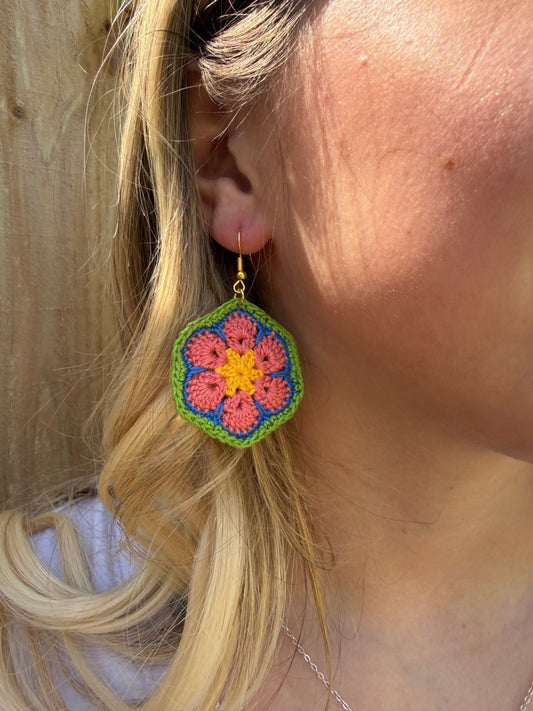 GOSHEN — African Flower Statement Earrings