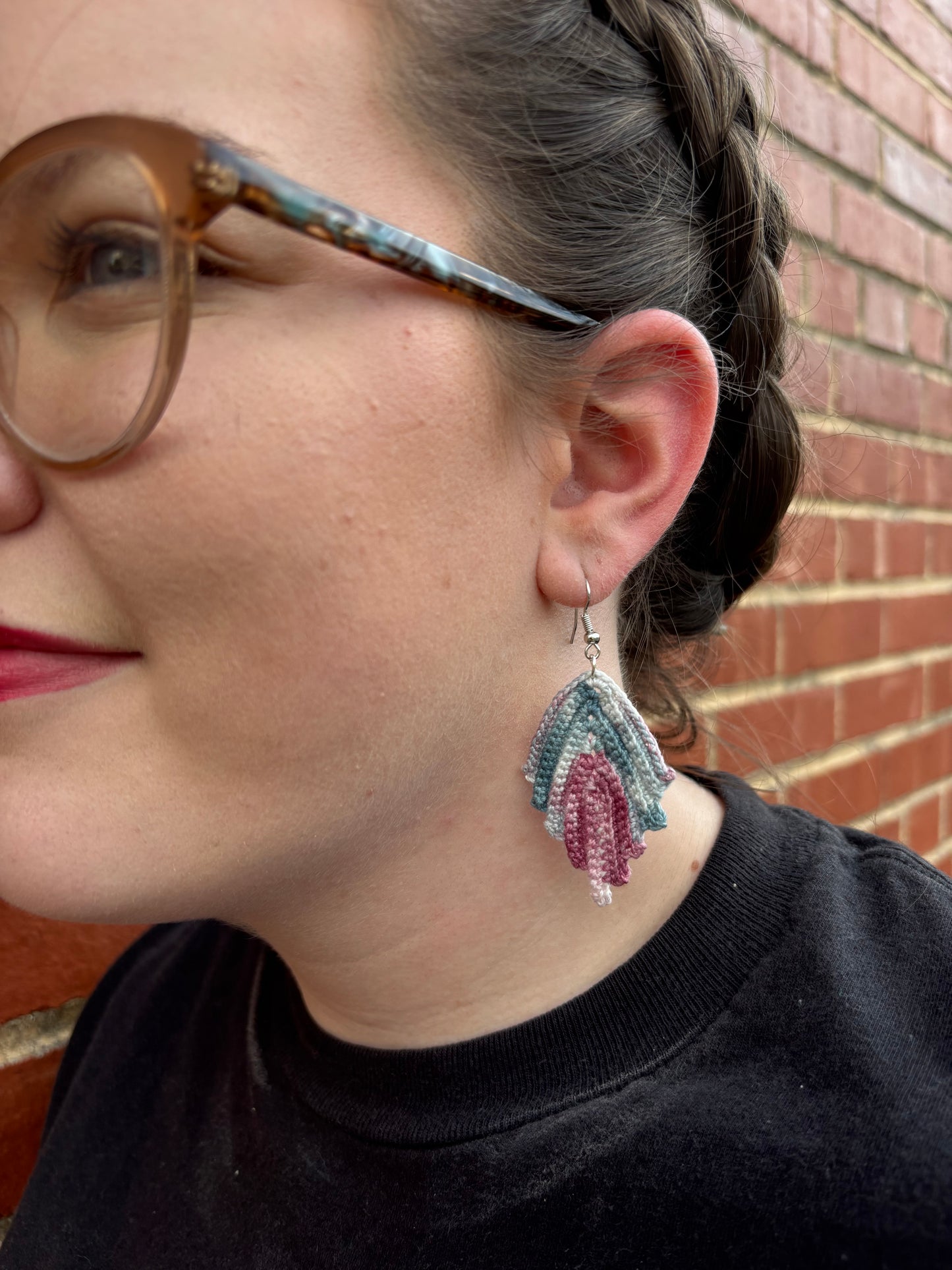 HARVEST Crochet Earrings – Hand-Dyed Color Blend Boho Jewelry